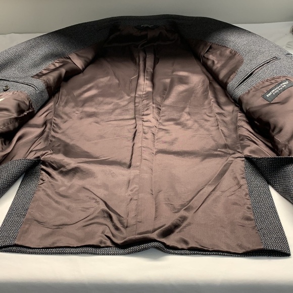 Pronto Uomo Couture 100% Wool Blazer Navy/Grey Size 44 Short - Picture 8 of 15